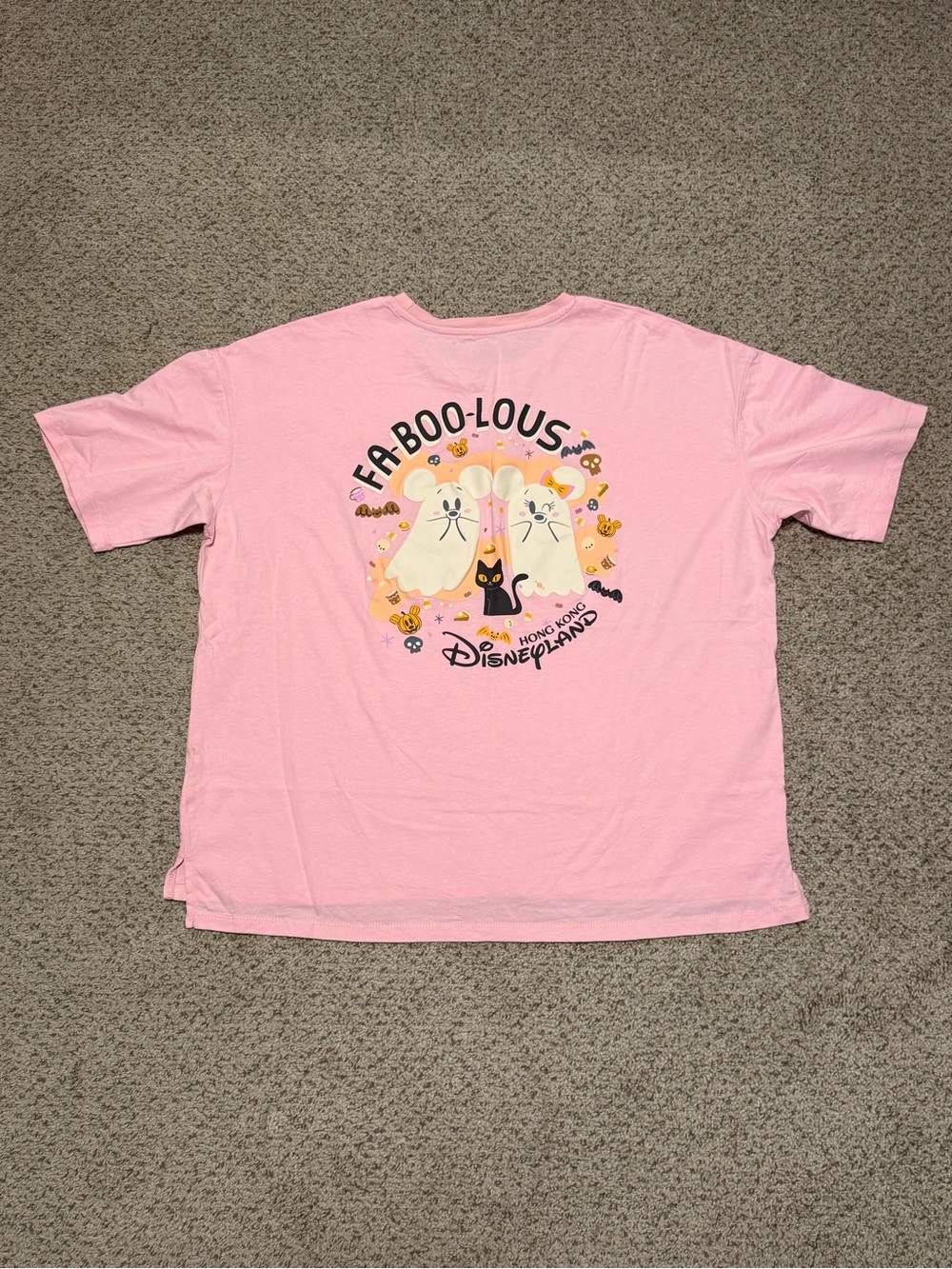 Disney Hong Kong Disneyland Halloween Pink Ghost Shirt